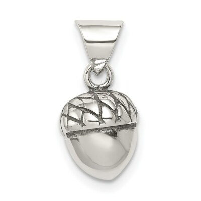 925 Sterling Silver Antiqued 3-D Acorn Charm Pendant 925 Sterling Silver Antiqued 3-D Acorn Charm Pendant