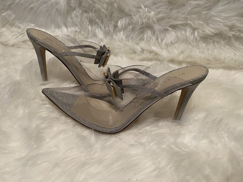 Mia Becar Marilyn Mule PVC 100 silberne Absätze. Größe 9,5 Neu ohne Etikett. - Bild 4 von 10