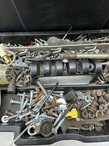 LARGE LOT OF HARDWARE SCREWS BOLTS FARM HARDWARE MISC JUNK DRAWER Toolbox - Picture 7 of 12