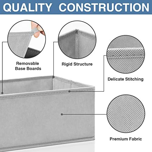Drawer Organizer for Clothing Sock Underwear Drawer Organizer 12 Pack Grey - Picture 5 of 6