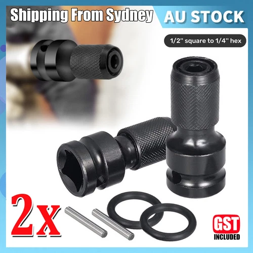 1/2inch Drive to 1/4inch Hex Drill Chuck Change Socket Adapter For Impact Wrench