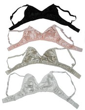 4 Pieces 100% Pure Silk Wire Free Bras Size 34B 36B 38B 40B 42B 44B 46B