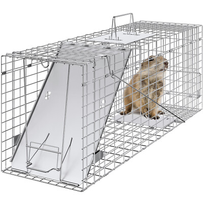 VEVOR Live Animal Cage Trap 32'' Humane Cat Trap Squirrels Mouse Raccoon Cage