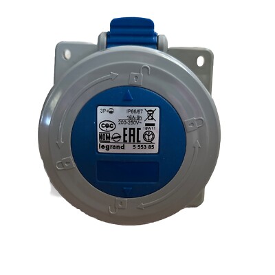 legrand Watertight Socket ip66/67 inclined 3p + 16 A 200-250v