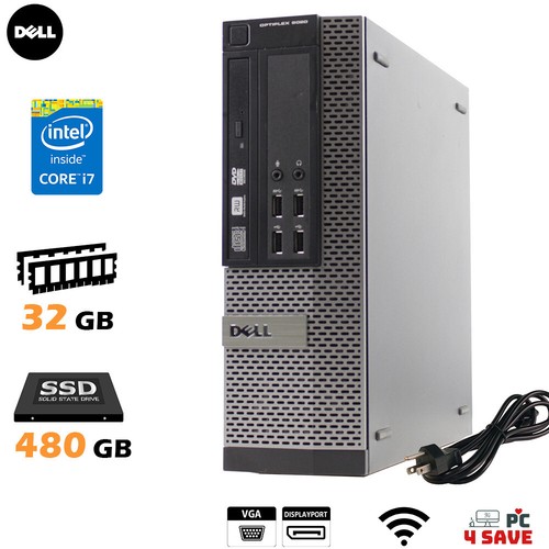Dell OptiPlex 9020 Desktop PC i7-4770 CPU / 32GB Memory / 480GB SSD WiFi NO COA - Picture 1 of 10