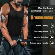 POLYMER Mens Sweat Sauna Waist Trainer Zip Vest Weight Loss Neoprene BODY Shaper