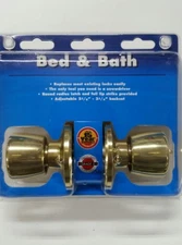 Bed And Bath Door Knob Tulip, Polished Brass