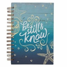 Christian Art Gifts Journal Be Still Blue 192 Ruled Pages, Large Hardcover Noteb