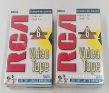 RCA VHS VCR Blank Video Tape Cassette T120H Lot of 4 Standard Grade | NEW SEALED