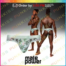 Male Power Mens Flamingo Print Thong Briefs💋Elastic Waistband Underwear For Men