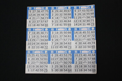 BINGO PAPER Cards 9 on 7 Blue Border - 10 packs