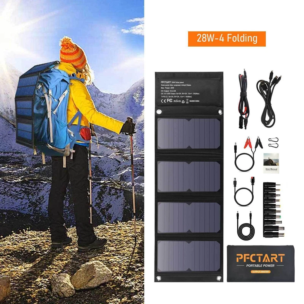 Portable solar panels for cheap hiking