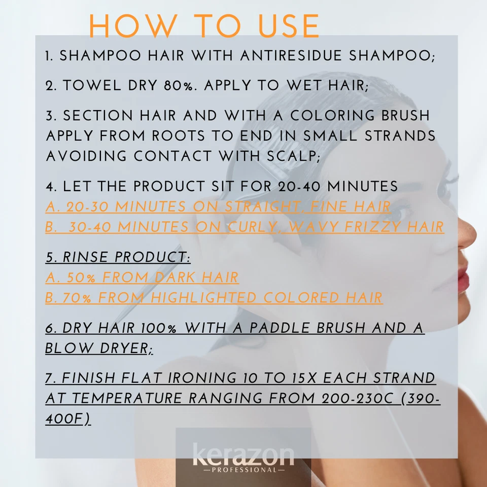 KERAZON Brazilian Hair BTX Treatment Hair Mask 8oz Deep Conditioning - Image 3 of 4