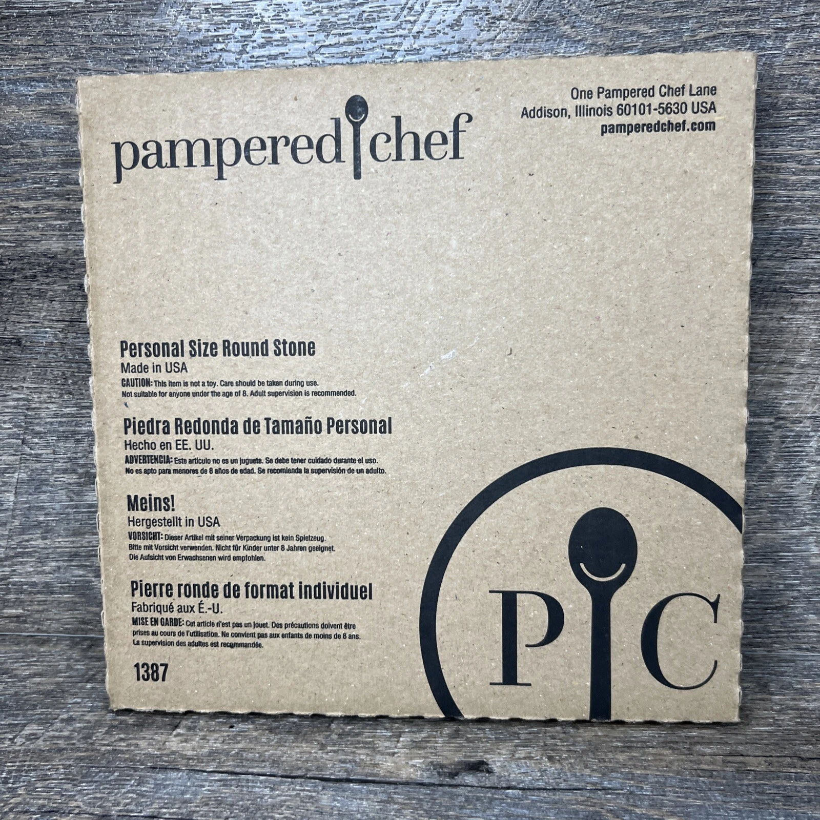 Pampered Chef 1387 Pizza Stone Personal Size Stone Round Stoneware