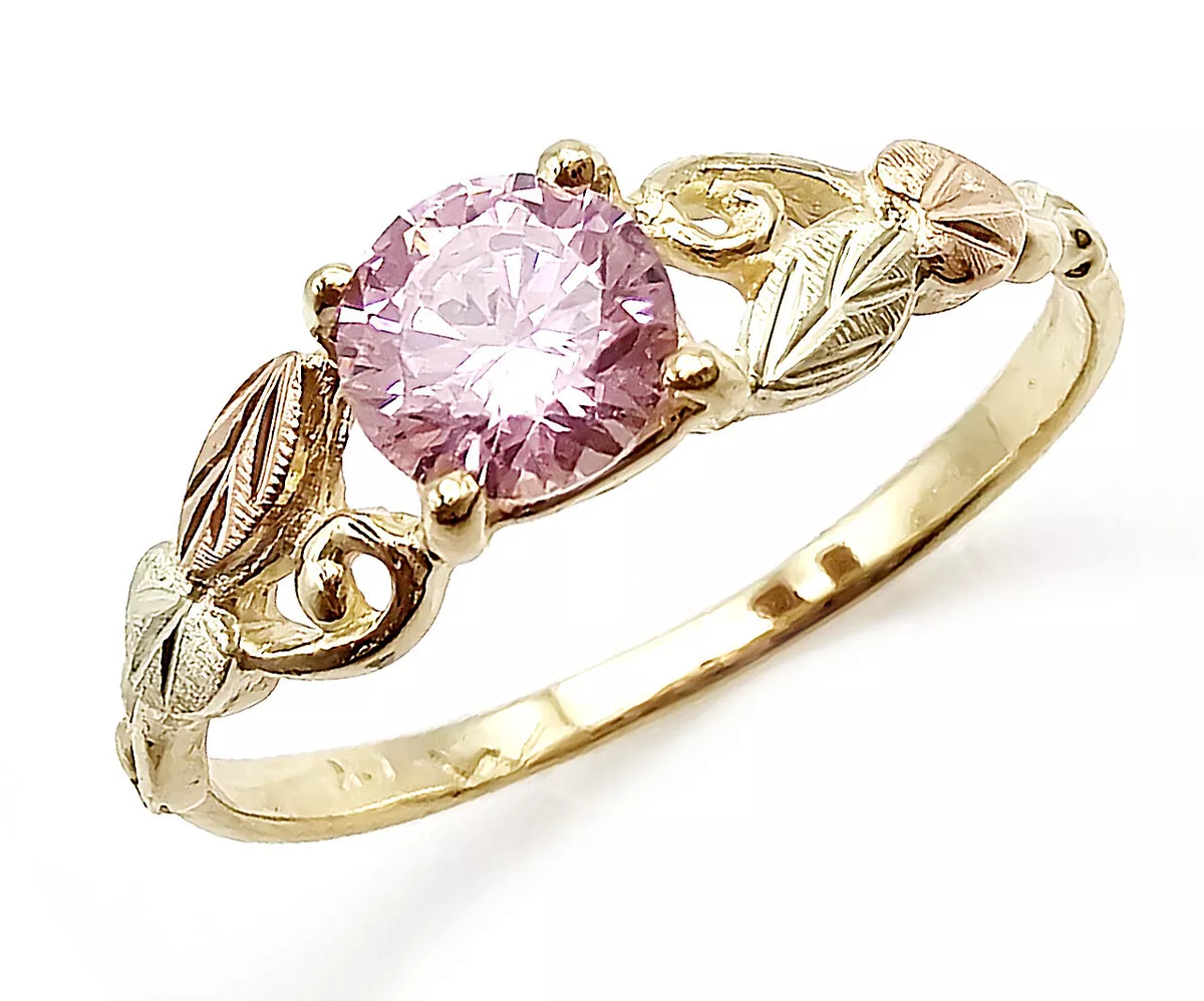 Black hills gold ring cheap with pink stone