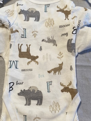 Koala Baby Boy Newborn 4pk onepiece Blue Bear/Moose/Fox - Picture 6 of 7