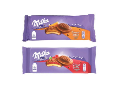 2x Milka Choco Jaffa Cookies Biscuits With Raspberry Orange Jelly Filling 147g