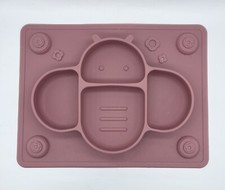 Toddler Pink Bumblebee Silicone Suction Divided Plate