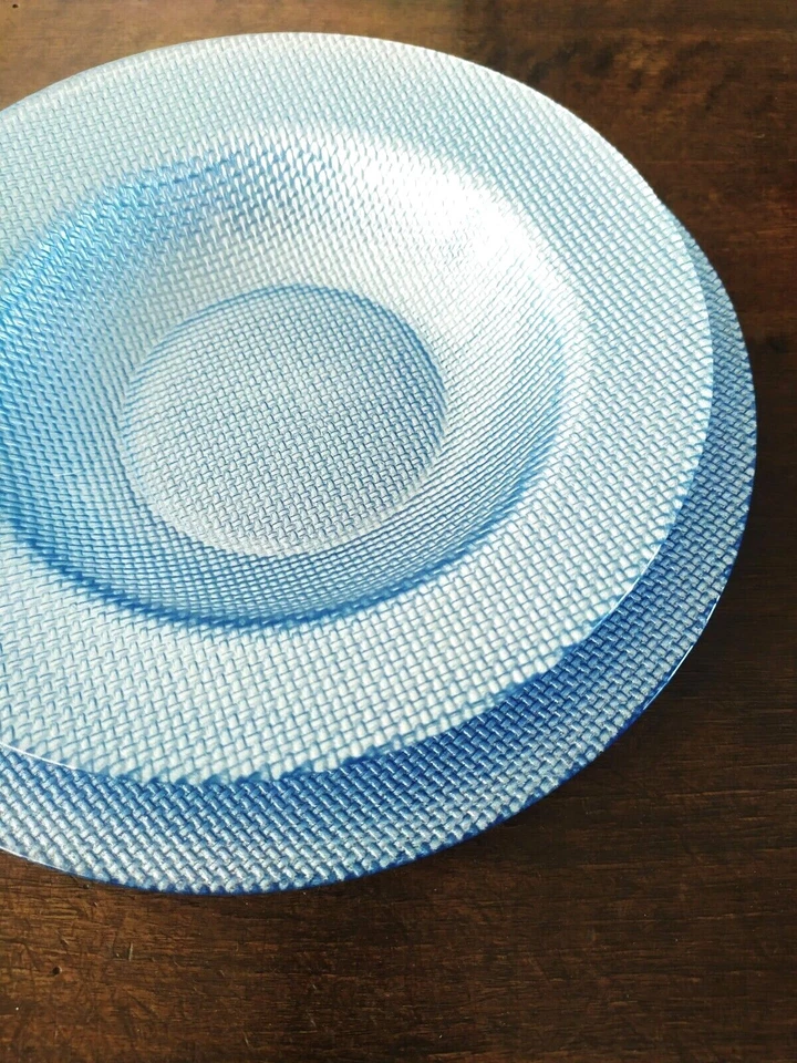 Servizio Di Piatti X8 Persone Bormioli Mod.Inca In Vetro Light Blue Metallic - Immagine 3 di 4