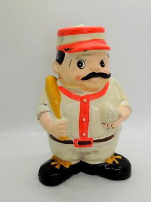 Vintage Inarco Japan Baseball Player Coin Bank Ceramic Plaster Casey at the Bat