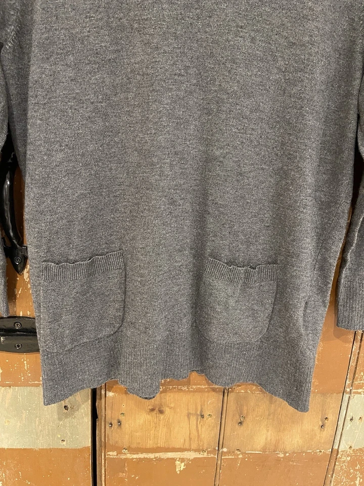 Suéter Jersey Edición Gerry Weber Gris Elastizado Manga 3/4 Cremallera Reino Unido 10 Foto 4 de 4