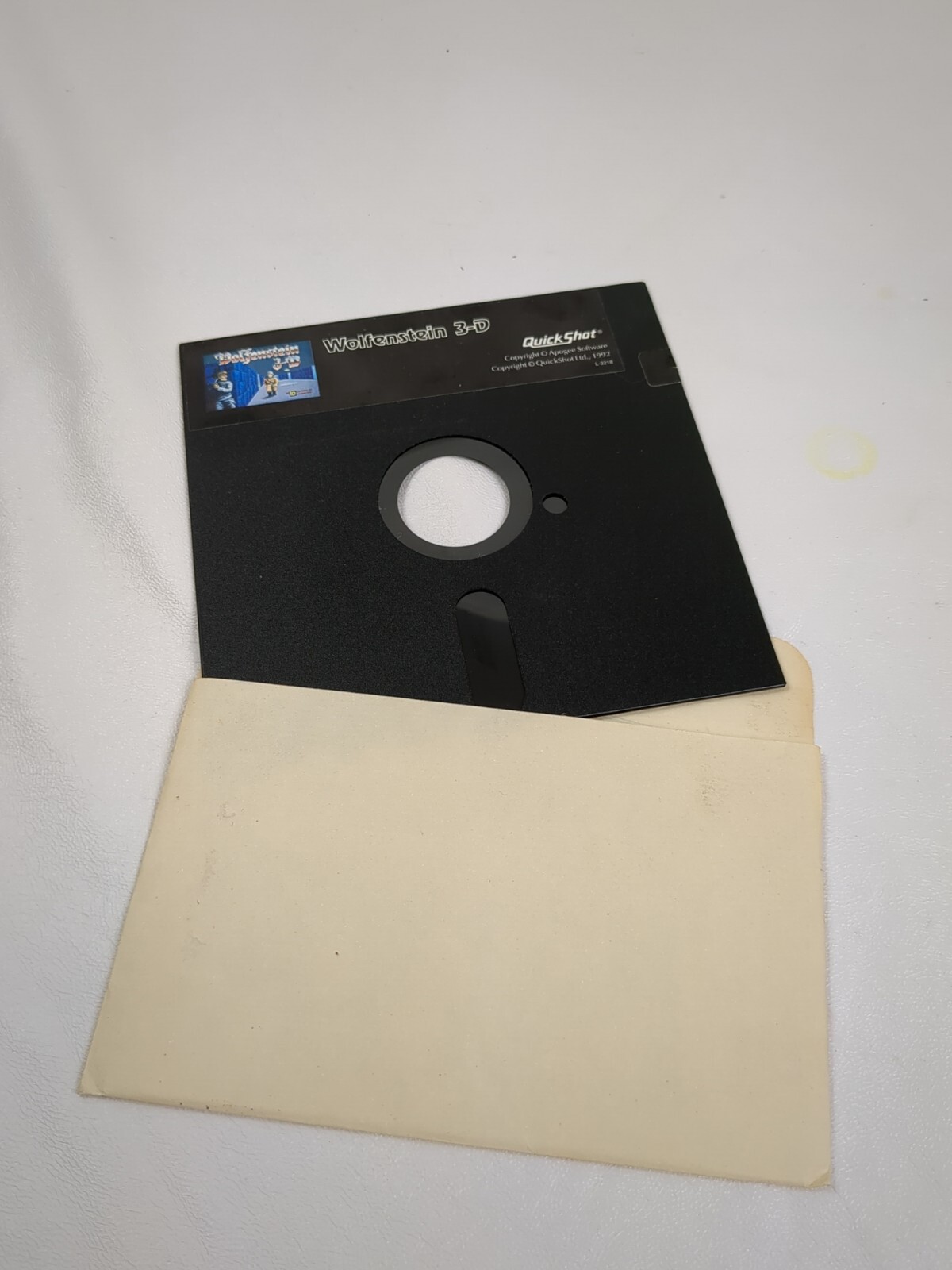 Wolfenstein 3D Quickshot Software Apogee 5.25 Disk Floppy 1992 IBM/PC VTG Rare