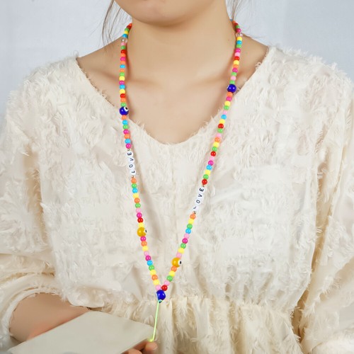 Rainbow Glass Mobile Phone Rope Miss Women's Beaded Cell Lanyard Universal - Zdjęcie 7 z 12