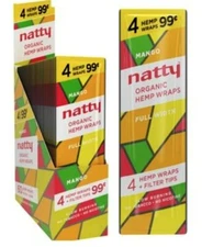 Natty Wraps - Full Width Wraps - Mango Flavor FULL BOX (15/4ct - 60 TOTAL)