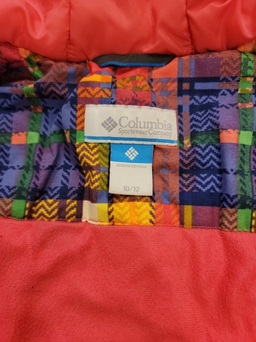 colorful multi color columbia sports wear girls winter coat jacket 10/12 - Picture 12 of 20