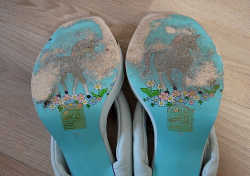 irregular choice flip flops Shoes woman Size 39 funny unicorn blue - Picture 6 of 7