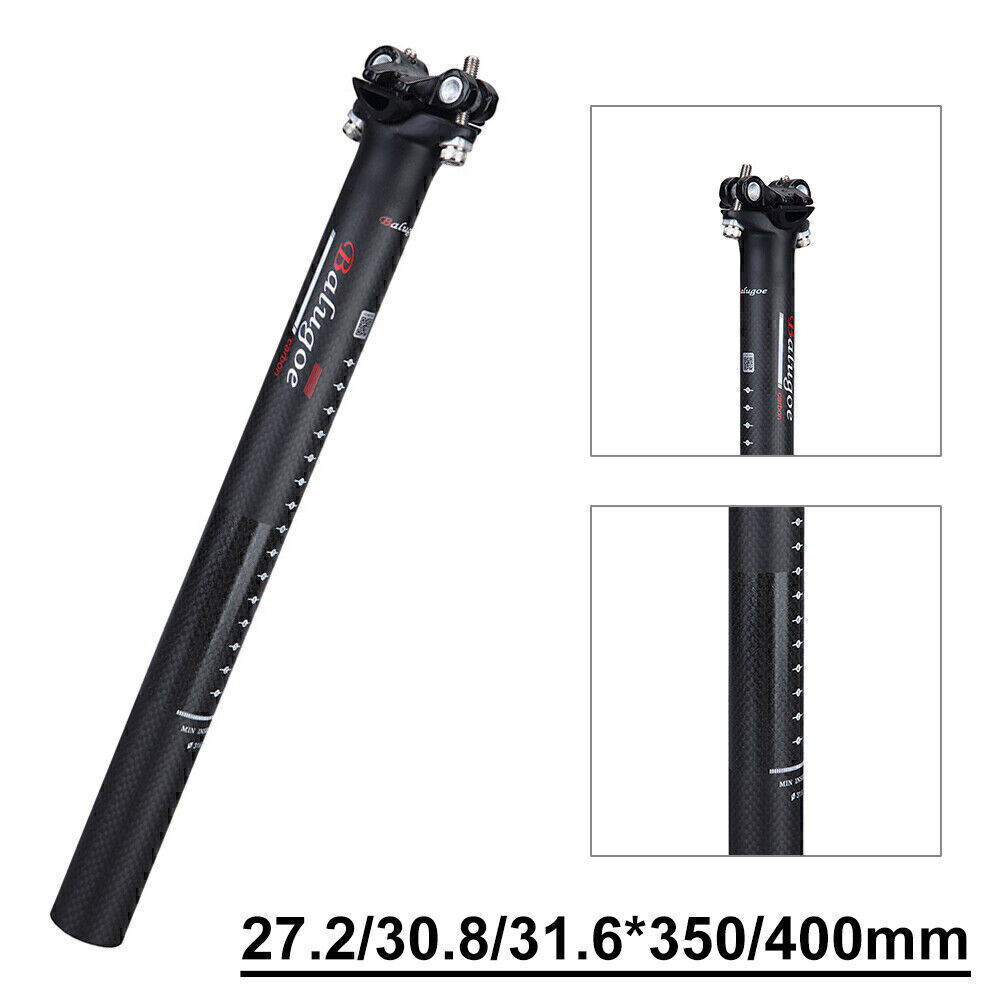 3K Matte Carbon Fiber Bicycle Seatpost MTB/Road Bike Seat Saddle Bike Sport