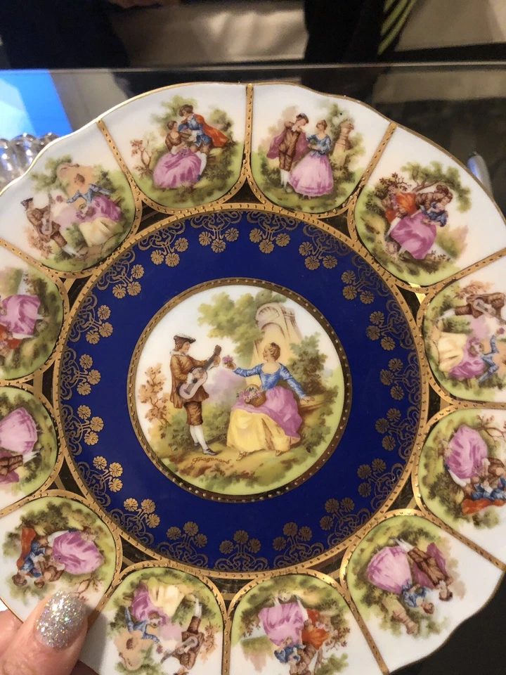 Royal Vienna Style Love Story Plate 8 Inch - Image 3 of 4