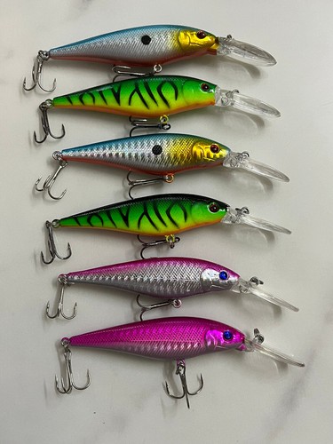 6 pcs 11cm/4.5g Trolling Bait Minnow Fishing Lure Bass Crankbait Tackle Wobbler - Picture 5 of 8