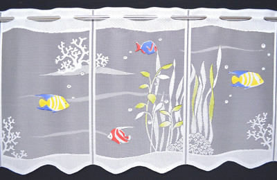Scheibengardine Fische Kindergardine 6 Breiten Bistro Badezimmergardine Korallen