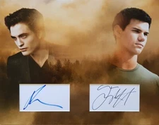 ROBERT PATTINSON & TAYLOR LAUTNER Signed 14x11 Photo Display TWILIGHT SAGA COA