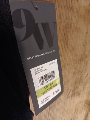 Nine West Womens 4 Slim Ankle High Rise Dress Pants Black Tie Sash