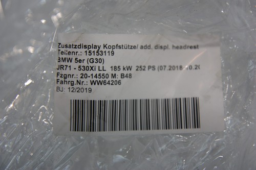 BMW OEM Touch monitor vano posteriore 10,2" nero G30 G32 G11 8736696 WW64206 - Foto 2 di 11