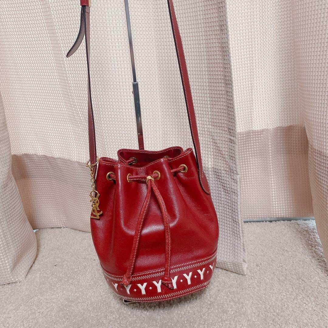 Borsa a tracolla Saint Laurent tracolla YSL Cassandra charm pelle rosso originale GIAPPONE