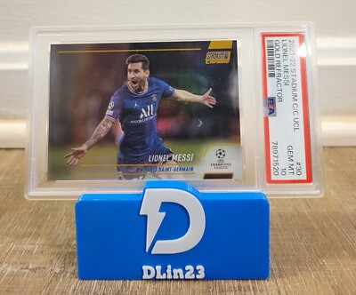 2021-22 STADIUM CLUB UCL LIONEL MESSI GOLD REFRACTOR #/50