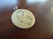 Initial  C  Charm Or Pendant  vintage 14 karat gold very heavy 10+ grams
