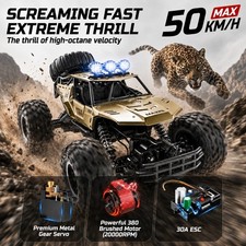 1:12 Rc Car,Alloy off-Road RC Truck Remote Control Car Metal Shell 2.4G 4WD