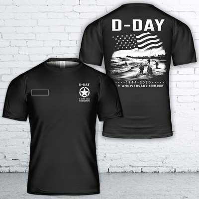 Custom Name Omaha Beach 1944-2025 D-DAY 81st Anniversary Normandy D-Day T-Shirt
