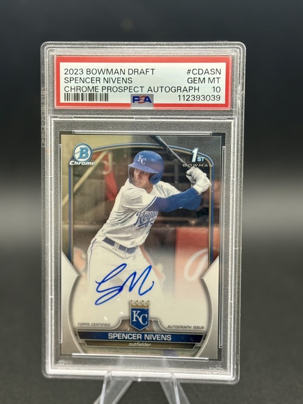 2023 Bowman Chrome Draft SPENCER NIVENS 1ST Auto PSA 10 Rookie RC