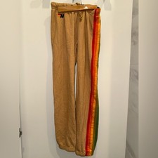 NWT Aviator Nation Women's 5-Stripe Sweatpants // Golden Yellow