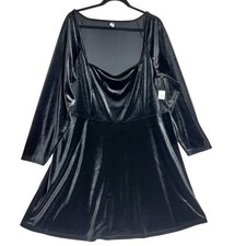 Old Navy Women's Fit & Flare Velvet Mini Dress Black Size XXL Gothic