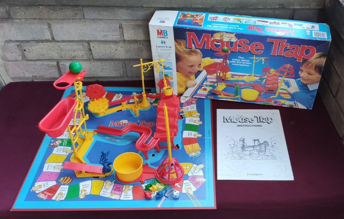 Mouse Trap Board Game 1996 Long Box Edition MB Games Complete Vintage Retro
