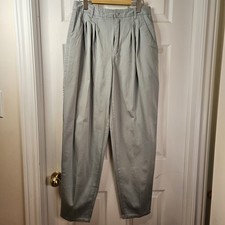 Vintage ESPRIT Women's Pants-High Waist-Light Gray-Size 42