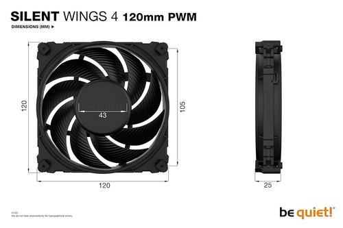 be quiet! SILENT WINGS 4 120mm PWM 4-pin Gehäuselüfter Schwarz BL093 - Photo 4/5