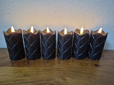 ELAMBIA 6 LED-Votivkerzen Rauten-Design Flamme Luma Höhe 10cm, Ø 5cm