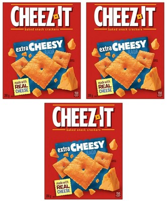 Cheez-It Baked Snack Crackers Extra Cheesy Flavor, 200g (3 Pack)